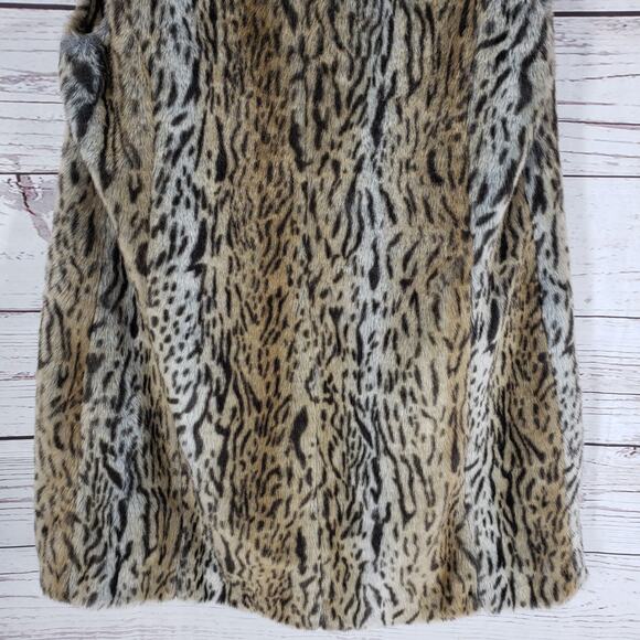 Luciano Dante Faux Fur Cheetah Print Front Pockets Vest Size Small - Picture 11 of 12